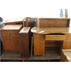 PALLET LOT OF FURNITURE ITEMS; CABINETS, DESKS ETC