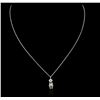 Image 1 : 14KT White Gold 0.60ctw Diamond Pendant With Chain