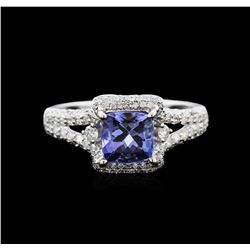 14KT White Gold 1.44ct Tanzanite and Diamond Ring