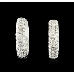 1.01ctw Diamond Earrings - 14KT White Gold