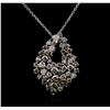 Image 2 : 14KT White Gold 2.48ctw Diamond Pendant With Chain