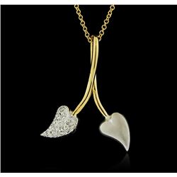 18KT Yellow Gold 0.25ctw Diamond Pendant With Chain