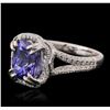 Image 2 : 14KT White Gold 3.64ct Tanzanite and Diamond Ring