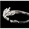 Image 3 : 14KT White Gold 1.12ctw Diamond Bangle Bracelet