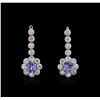 Image 1 : 14KT White Gold 0.94ctw Tanzanite and Diamond Earrings