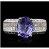 Image 1 : 14KT White Gold 3.24ct Tanzanite and Diamond Ring