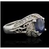 Image 2 : 14KT White Gold 1.51ct Sapphire and Diamond Ring