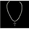 Image 1 : 14KT White Gold 51.89ctw Rough Diamond Necklace With Charm