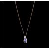 Image 2 : 14KT Two-Tone Gold 3.95ct Tanzanite and Diamond Pendant With Chain