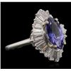 Image 2 : Platinum 1.86ct Tanzanite and Diamond Ring