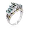 Image 3 : 14KT White Gold 1.60ctw Paraiba Tourmaline, Yellow Sapphire and Diamond Ring