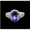 Image 1 : 14KT White Gold 2.32ct Tanzanite and Diamond Ring