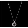 Image 2 : 14KT White Gold 18.84ctw Black Diamond Pendant With Chain