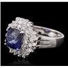 Image 2 : 14KT White Gold 3.13ct Sapphire and Diamond Ring