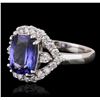 Image 2 : 14KT White Gold 2.75ct Tanzanite and Diamond Ring