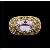 Image 1 : 18KT Yellow Gold 4.53ct Pink Amethyst, Multicolor Sapphire and Tsavorite Ring