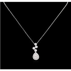 1.11ctw Diamond Pendant With Chain - 14KT White Gold