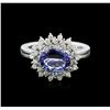 Image 1 : 14KT White Gold 1.79ct Tanzanite and Diamond Ring