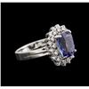 Image 2 : 4.17ct Tanzanite and Diamond Ring - 14KT White Gold