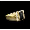 Image 2 : Onyx and Diamond Ring - 14KT Yellow Gold