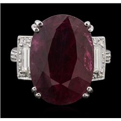 18KT White Gold 12.59ct Ruby and Diamond Ring