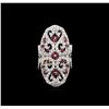 Image 1 : 1.30ctw Ruby and Diamond Ring - 14KT White Gold