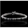 Image 1 : 14KT White Gold 3.46ctw Sapphire and Diamond Bracelet