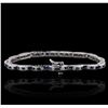 Image 2 : 14KT White Gold 3.46ctw Sapphire and Diamond Bracelet