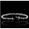 Image 3 : 14KT White Gold 3.46ctw Sapphire and Diamond Bracelet