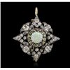 Image 2 : 14KT Two-Tone Gold 1.87ct Opal and Diamond Brooch
