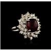 Image 2 : 14KT White Gold 6.05ct Ruby and Diamond Ring