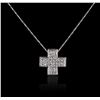 Image 2 : 14KT White Gold 1.67ctw Diamond Pendant With Chain