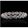 Image 2 : 14KT Two-Tone Gold 9.00ctw Tanzanite and Diamond Bracelet