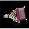Image 2 : SILVER 15.72ct Ruby and White Topaz Ring
