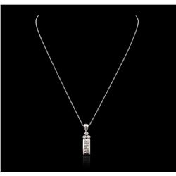 18KT White Gold Princess and Diamond Pendant With Chain