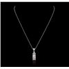 Image 1 : 18KT White Gold Princess and Diamond Pendant With Chain
