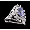 Image 2 : 14KT White Gold 2.65ct Tanzanite and Diamond Ring