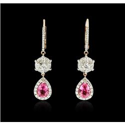 18KT White Gold 1.74ctw Sapphire and Diamond Earrings