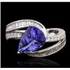 Image 1 : 18KT White Gold 3.59ct Tanzanite and Diamond Ring
