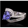 Image 2 : 18KT White Gold 3.59ct Tanzanite and Diamond Ring