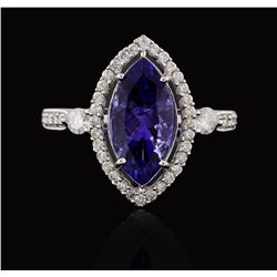 14KT White Gold 2.66ct Tanzanite and Diamond Ring