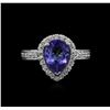 Image 1 : 1.48ct Tanzanite and Diamond Ring - 14KT White Gold
