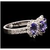 Image 3 : 14KT White Gold 1.32ctw Tanzanite and Diamond Ring