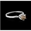 Image 2 : 14KT White Gold 0.80ct Round Cut Fancy Brown Diamond Solitaire Ring