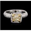 Image 1 : 18KT Two-Tone Gold 1.49ctw Fancy Light Yellow Diamond Ring