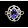 Image 1 : 14KT White Gold 2.01ct Tanzanite and Diamond Ring