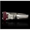 Image 2 : 14KT White Gold 1.52ct Ruby and Diamond Ring