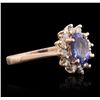 Image 2 : 14KT Rose Gold 1.06ct Tanzanite and Diamond Ring