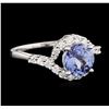 Image 2 : 14KT White Gold 1.91ct Tanzanite and Diamond Ring