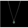 Image 3 : 14KT White Gold 1.58ct Emerald and Diamond Pendant With Chain
